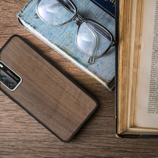 Kalibri Umschlag Rückseite Hölzern Braun (Huawei P40)