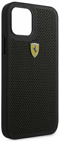 Ferrari Perforated Back Cover Πλαστικό Μαύρο (iPhone 12 / 12 Pro)