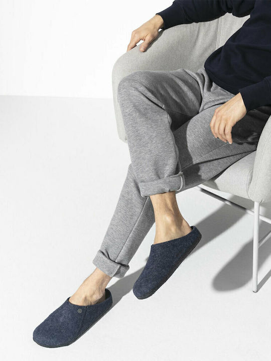 Zermatt Anatomical Woolen Women's Slippers Blue Narrow Fit