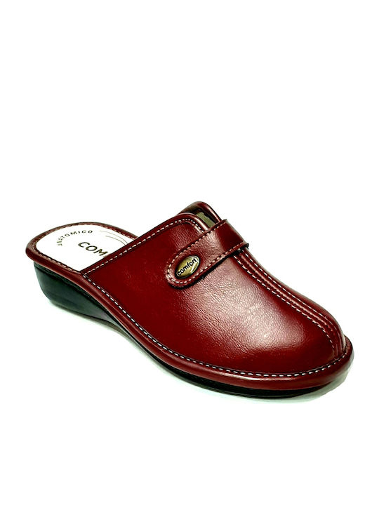 100 Anatomische Leder Damen Hausschuhe Rote