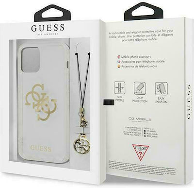 Guess 4G Charms Collection Plastic Back Cover Transparent / Gold (iPhone 13 mini)