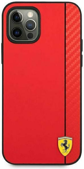 Ferrari On Track Carbon Stripe Back Cover Πλαστικό Κόκκινο (iPhone 12 Pro Max)