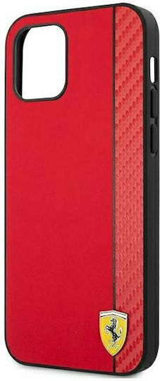 Ferrari On Track Carbon Stripe Back Cover Πλαστικό Κόκκινο (iPhone 12 Pro Max)