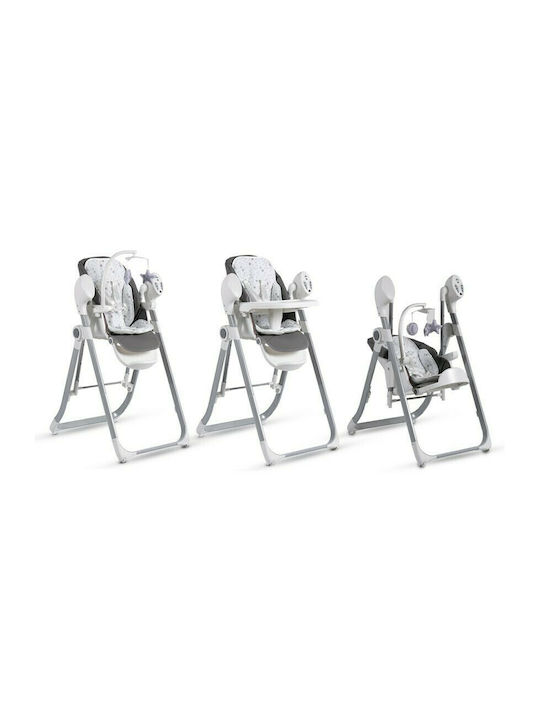 Cangaroo Pudding Foldable Highchair 2 in 1 with Metal Frame & Leatherette Seat Grey