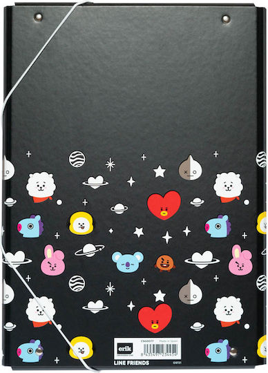 ErichKrause Folder with Rubber Band and Ears for Paper A4 Black BT21