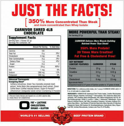 Muscle Meds Carnivor Shred Χωρίς Γλουτένη & Λακτόζη με Γεύση Σοκολάτα 2.072kg
