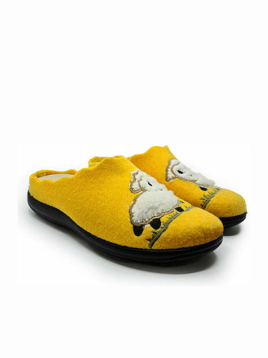 Animal Women's Slippers In Yellow Colour