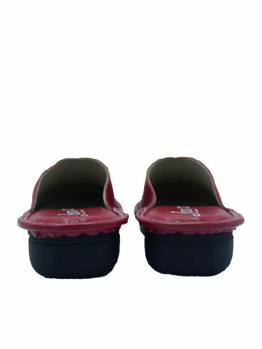 Anatomical Leather Women's Slippers Burgundy