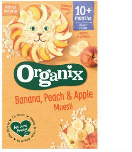 Organix Muesli με Γεύση Μπανάνα-Ροδάκινο-Μήλο Χωρίς Ζάχαρη 200gr για 10+ μηνών