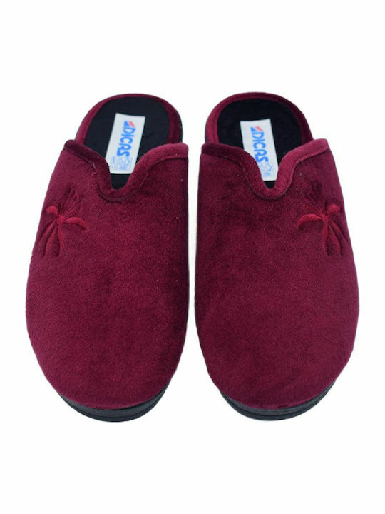 47987 Winter Damen Hausschuhe Burgundisch