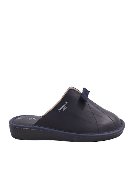 Anatomical Leather Women's Slippers Navy Blue
