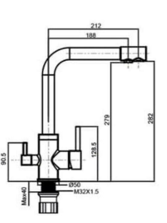 Creavit DW8700 Kitchen Faucet Counter Silver