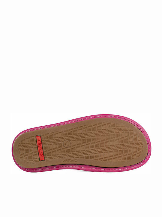 Alia Lederne Winter Damen Hausschuhe Fuchsie
