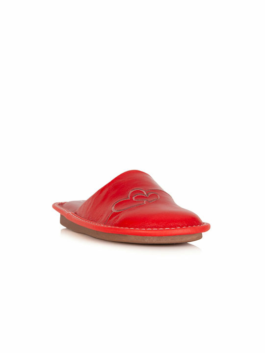 Castor Anatomic 1110 Anatomic Leather Women's Slippers In Red Colour