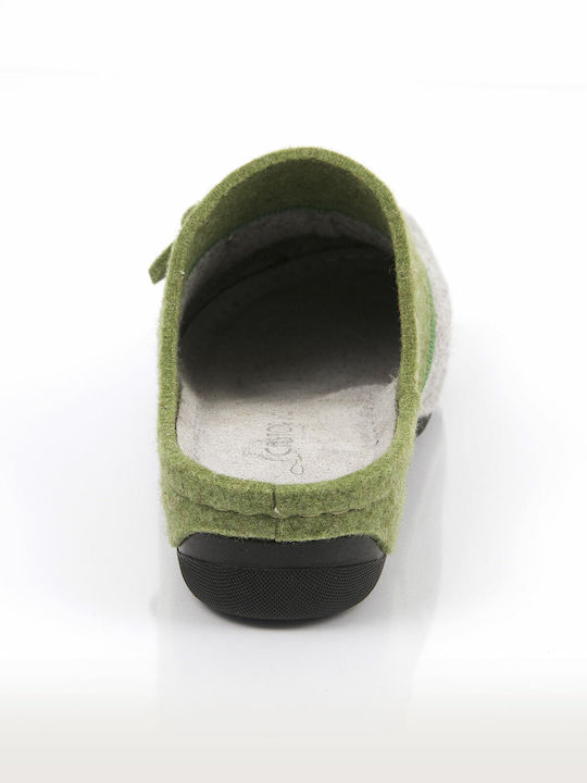 Anatomical Leather Women's Slippers Green