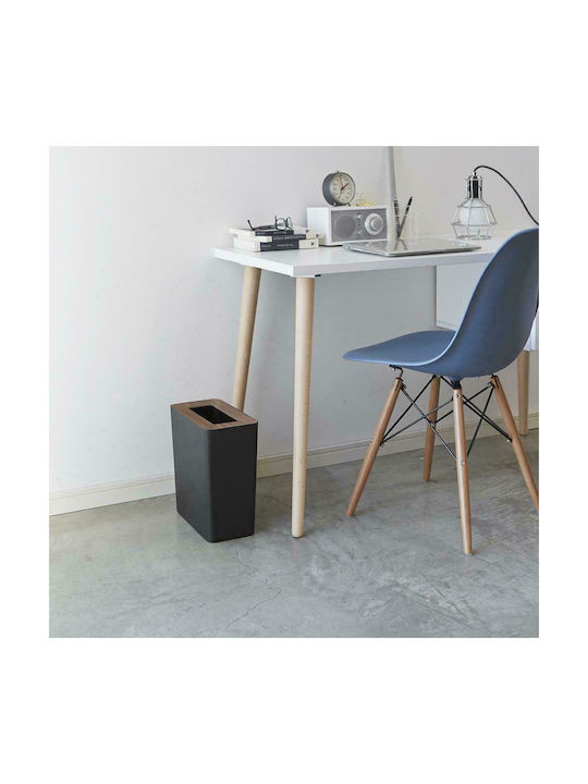 Yamazaki Rin Office Metal Waste Bin Black 30x15x28cm