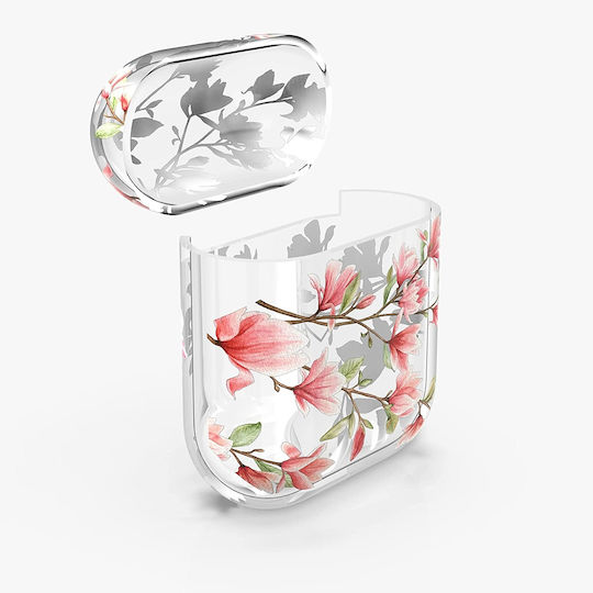 KWmobile Magnolias Silicone Case Pink / Transparent for Apple AirPods