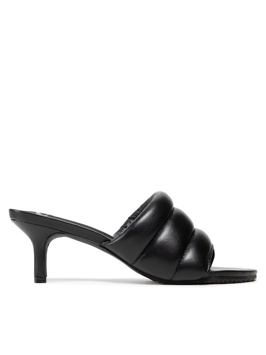 Ted Baker Lyna Piele Mules cu Subțire Mare Toc în Negru Culoare