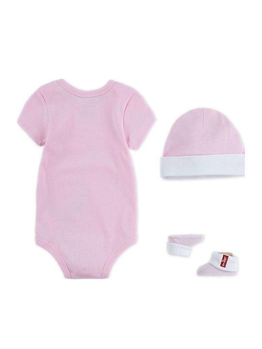 Levi's Short-Sleeved with Accessories Pink 3pcs