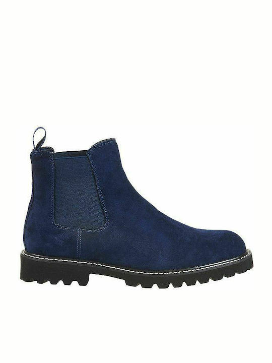 Elenross Men's Suede Chelsea Ankle Boots Blue