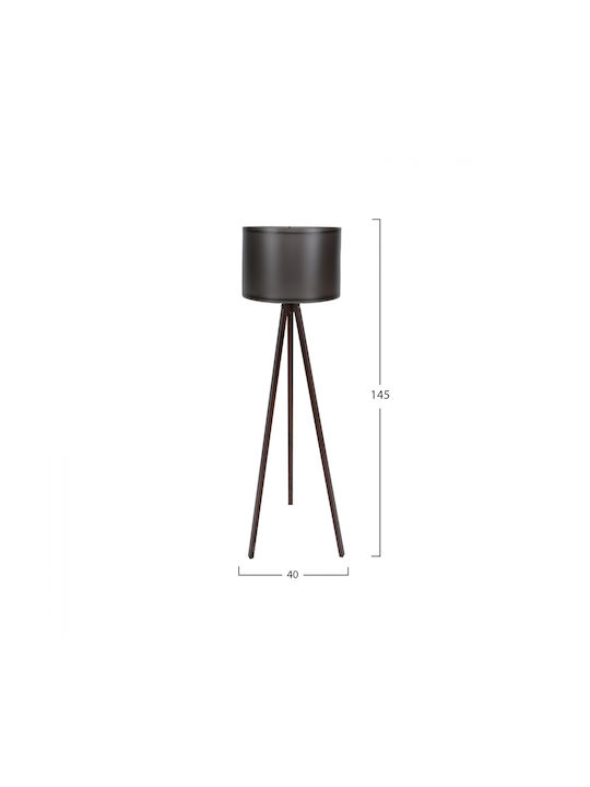 HomeMarkt CAGNEY Floor Lamp H145xW38cm. with Socket for Bulb E27 Black