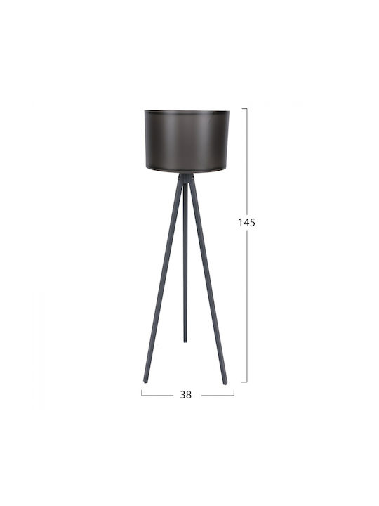 HomeMarkt Cagney Floor Lamp H145xW38cm. with Socket for Bulb E27 Black