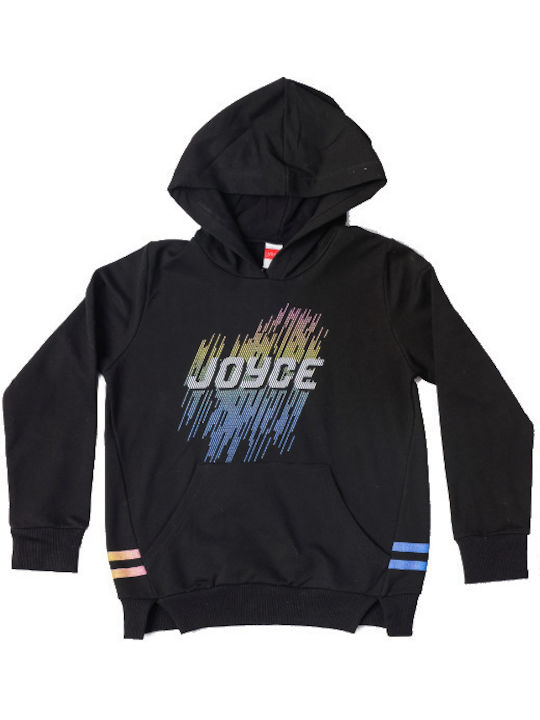 Joyce Kids Sweatshirt with Hood and Pocket Black