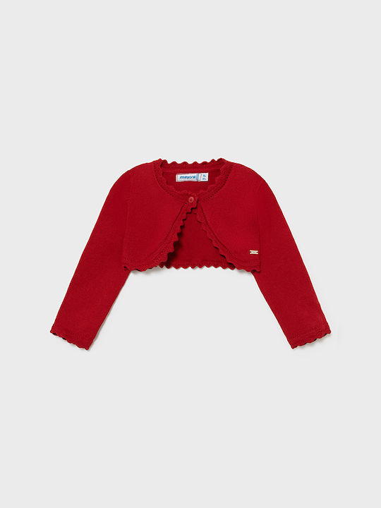 Mayoral Girls Knitted Bolero Jacket Red