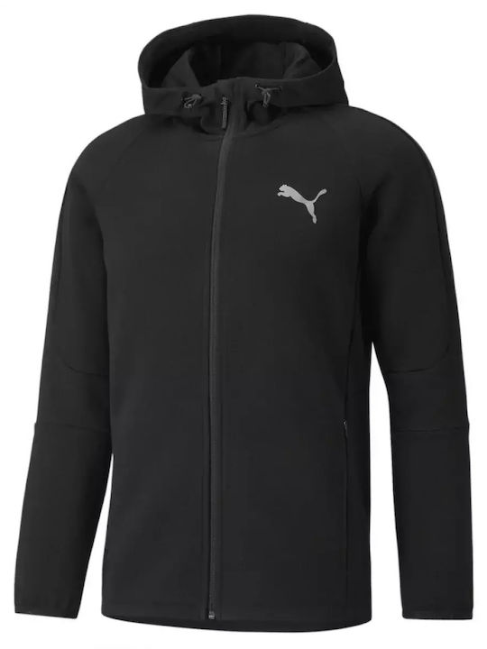 Athletic Kids Cardigan Cotton with Hood Black Alpha