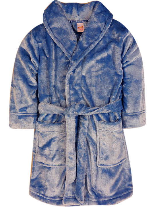 Minerva Παιδική Ρόμπα Χειμωνιάτικη Fleece Μπλε