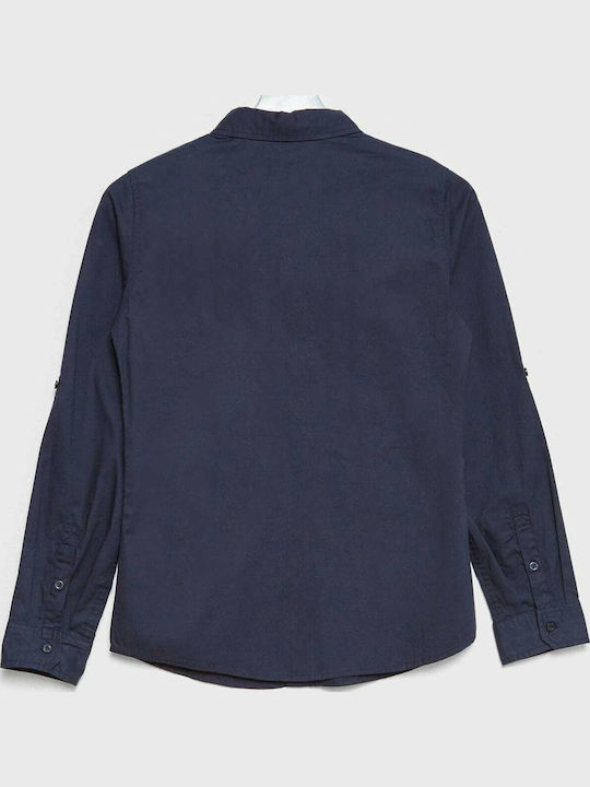 Kids One Color Shirt Long Sleeve Navy Blue