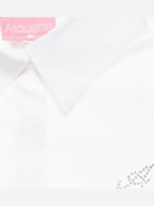Kids One Color Shirt Long Sleeve White