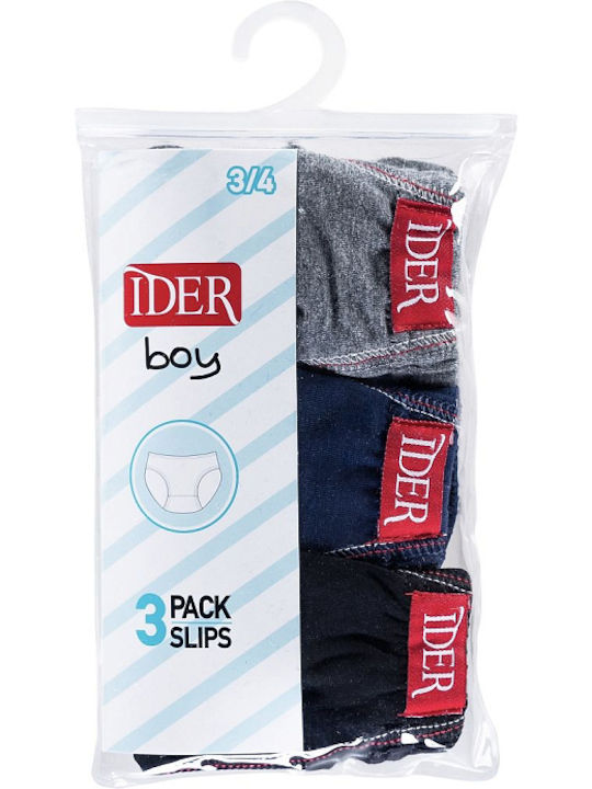 IDER 1--3 Kids' Set with Briefs Grey, Black, Blue 3pcs