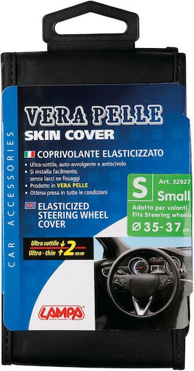 Lampa Κάλυμμα Τιμονιού Αυτοκινήτου Skin-Cover Elasticized με Διάμετρο 35-37εκ. Δερμάτινο Μαύρο