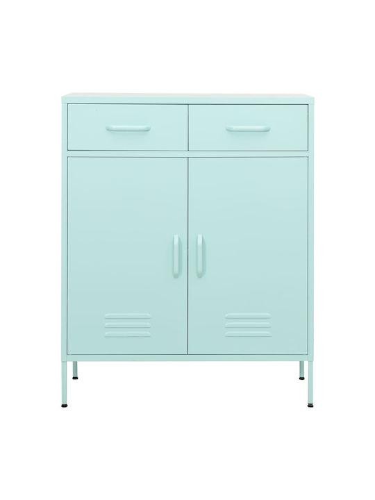 Cabinet de Birou Metalic Mint 80x35x101.5cm