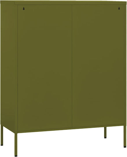 Metal Office Cabinet Olive 80x35x101.5cm