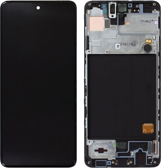 Samsung Οθόνη με Μηχανισμό Αφής και Πλαίσιο για Galaxy A51 (Μαύρο)