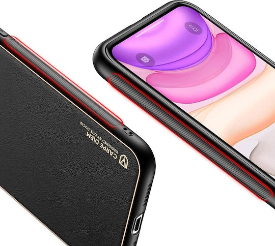 Dux Ducis Yolo Elegant Umschlag Rückseite Synthetisches Leder Schwarz (iPhone 12 mini)