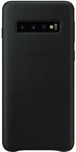 Samsung Leather Cover Umschlag Rückseite Leder Schwarz (Galaxy S10)