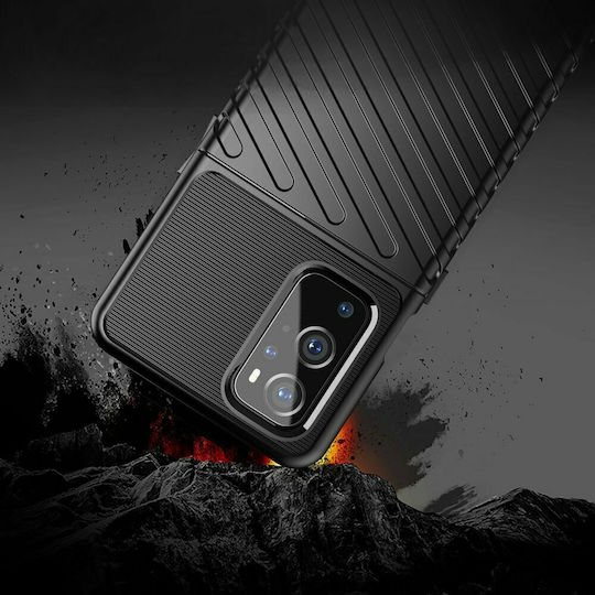 Hurtel Thunder Tough Rugged Back Cover Silicon Negru (OnePlus 9 Pro)