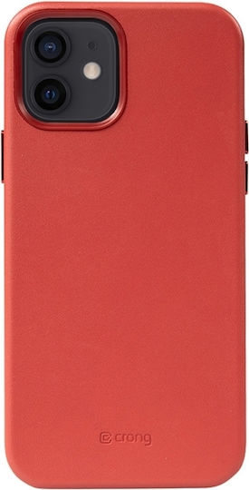 Crong Essential Back Cover Δερματίνης Κόκκινο (iPhone 12 / 12 Pro)