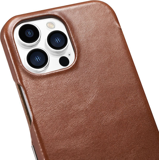 iCarer Metal Clip Vintage Book Δερμάτινο Καφέ (iPhone 13 Pro)