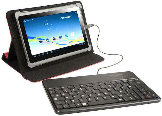 Tracer Flip Cover cu Tastatură în Engleză SUA Roșie Universal 7-8"