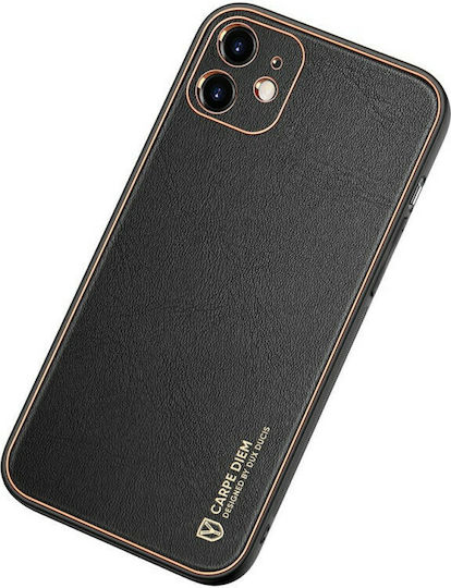 Dux Ducis Yolo Series Back Cover Synthetic Leather Black (iPhone 12 / 12 Pro)