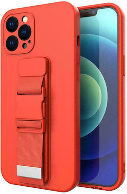 Hurtel Rope Back Cover Σιλικόνης με Λουράκι Κόκκινο (iPhone 11 Pro Max)