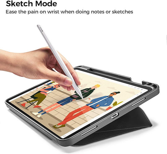 tomtoc Vertical Tri-Case Flip Cover Μαύρη (iPad Air 2020/2022)