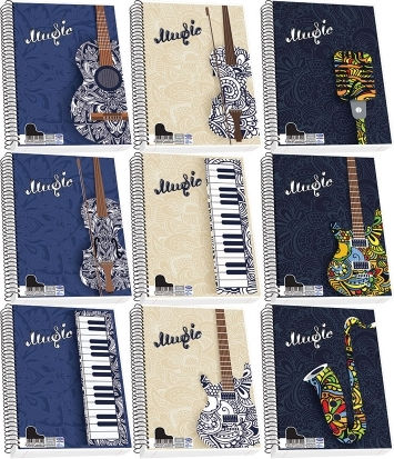 Skag Spiral Music Notebook A4 40 Paper Sheets Music (Miscellaneous Designs/Colors)