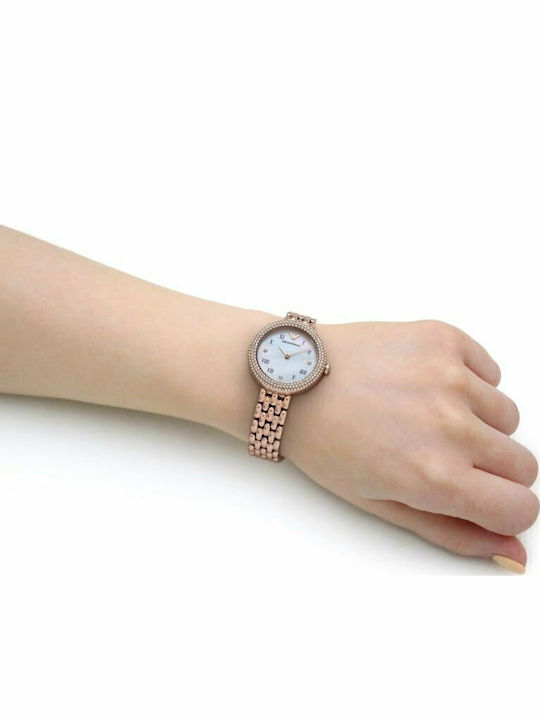 Emporio Armani Women's Watch with Pink Gold Metal Bracelet