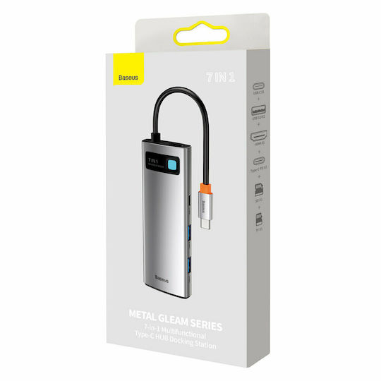 Baseus Metal Gleam USB-C Docking Station mit HDMI 4K PD Gray