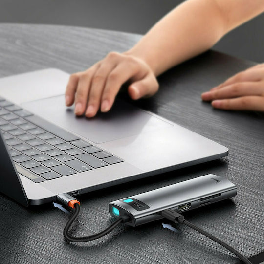 Baseus Metal Gleam USB-C Docking Station mit HDMI 4K PD Gray